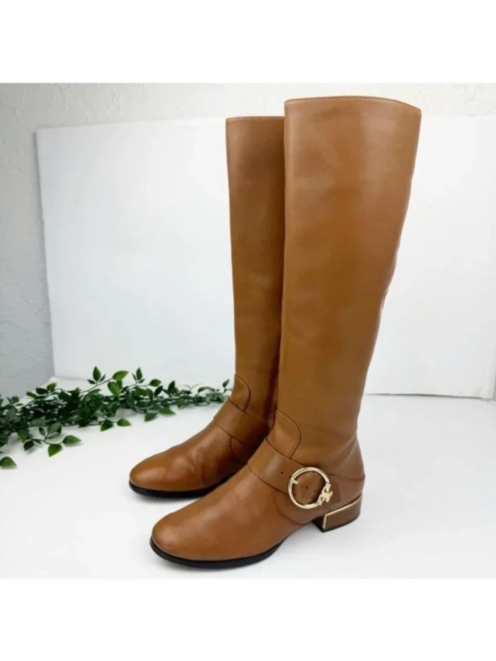 Tory Burch Sofia Riding Boots Hi Veg in Festival Brown Size 7